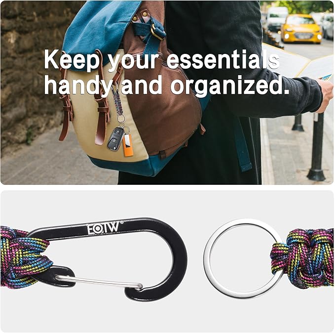 EOTW Paracord Keychain for Men Women Paracord Carabiner Backpack Keychain - Image 5