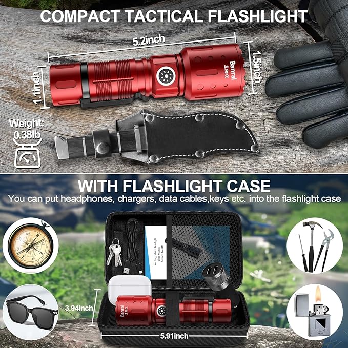 Banral Flashlights High Lumens Rechargeable, Super Bright Long Range Small - Image 2