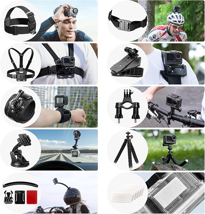 AKASO 60 in 1 Action Camera Accessories Kit Compatible - Image 3