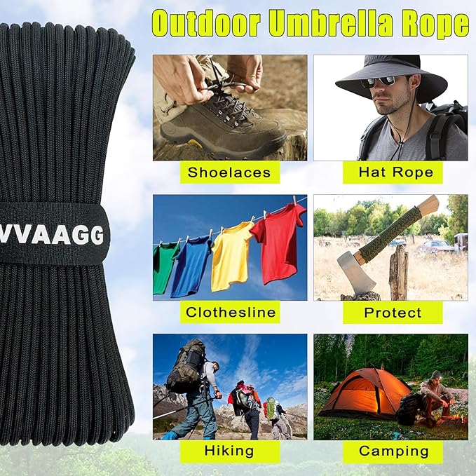 VVAAGG 1000 Paracord Rope 200FT Utility Parachute Cord 4mm 12 Strand Nylon Rope - Image 5