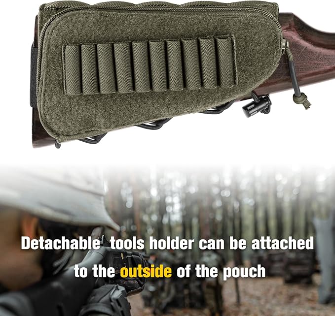 PETAC GEAR Tactical Buttstock Rifle Stock Pack/Adjustable Shell Holder Cheek - Image 2