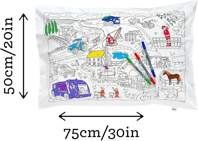 eatsleepdoodle 30x20in White Cotton Pillowcase - Image 7