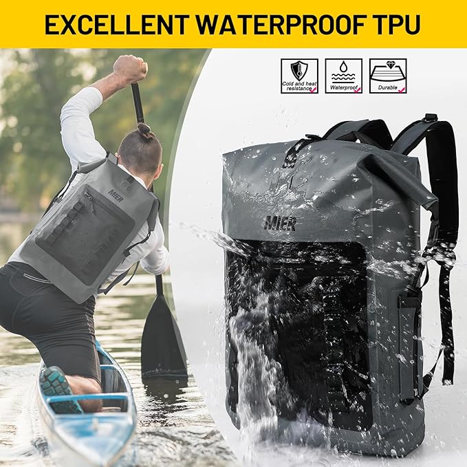 MIER Dry Bag Waterproof Backpack 30L Dry Sack Heavy Duty Roll-Top Closure - Image 2