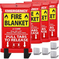 JJ CARE Fire Blanket – 40"x40" 4 Packs by JJCARE