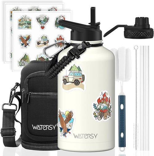64oz Insulated Water Bottle, BPA Free&Leak Proof, Half Gallon Stainless Steel by Watersy