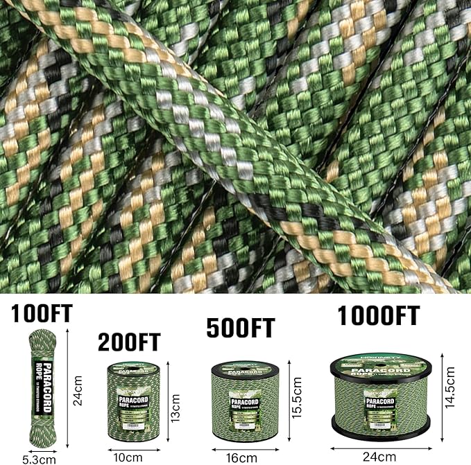 750lb Paracord Rope - 4mm 11 Strand Parachute para Cord Spool Rope Utility - Image 7