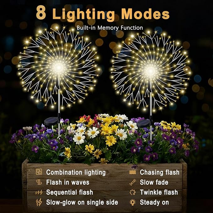 210LED Solar Firework Lights, Waterproof Fairy Starburst Light - Image 3