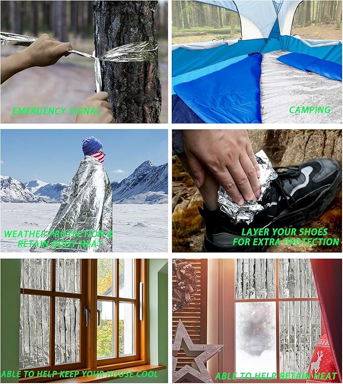 Emergency Foil Thermal Blanket, 210 x 160 cm Emergency shelter Survival - Image 6