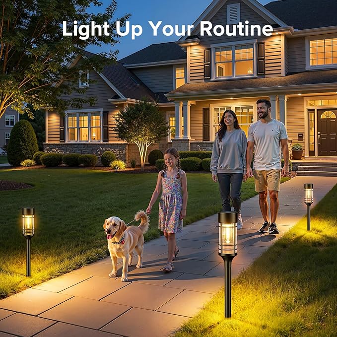 LETMY Solar Pathway Lights Outdoor, 4 Pack Solar Lights Outdoor Waterproof IP65 - Image 7