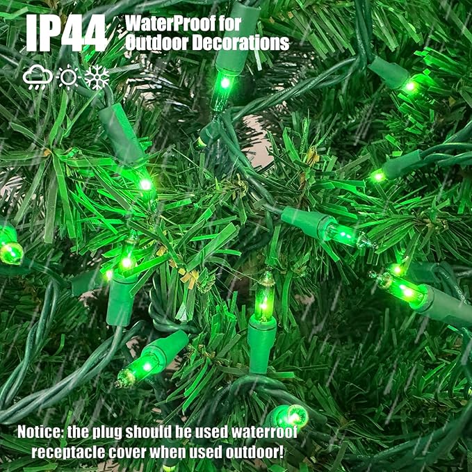 HISHINY Green String Lights 100 Count Mini St. Patrick's Day Decorations Lights - Image 3