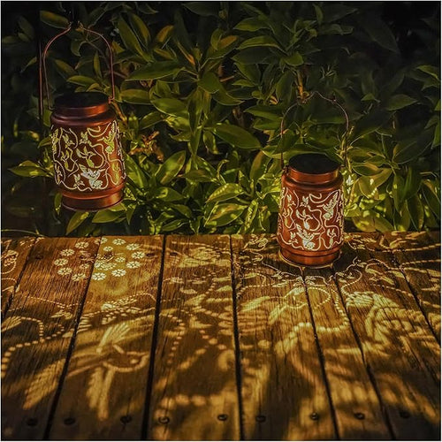 2 Pack Solar Hummingbird Lanterns Outdoor Hanging Decor Lantern, Waterproof by AITENISEN