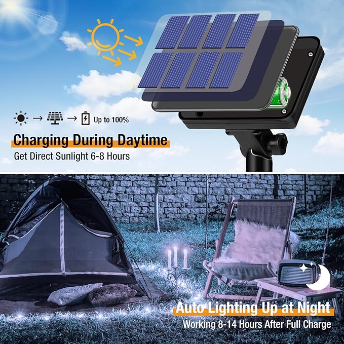 btfarm 6-Pack Solar String Lights Outdoor, 480LED 198FT Solar Fairy Lights - Image 2