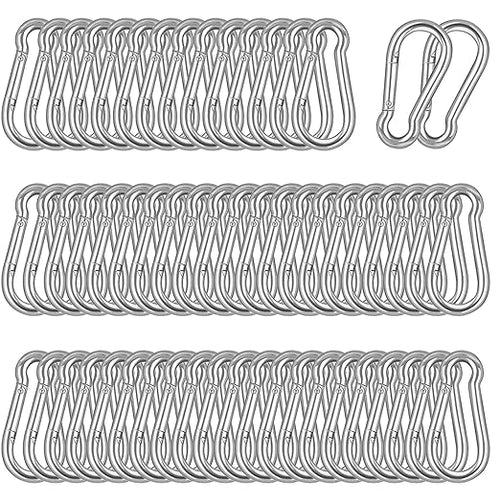 60PCS M5 Heavy Duty Carabiner Clip, 2Inch Snap Hook Quick Link Small Carabiner by XHAMXE
