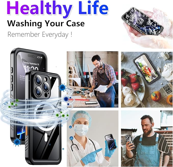 Temdan Compatible with iPhone 16 Pro Case Waterproof, Compatible with MagSafe - Image 8