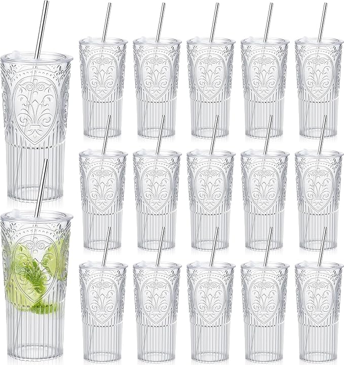 16 Set 20oz Vintage Plastic Tumbler by Unknown