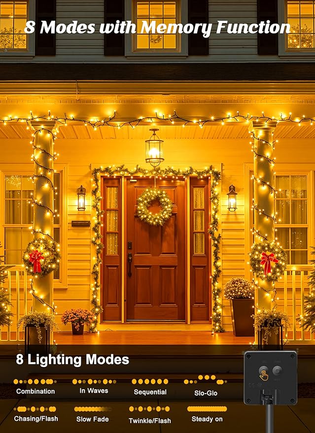 Brightown Solar String Lights Outdoor, 40FT 100 LED Solar Powered String Lights - Image 3