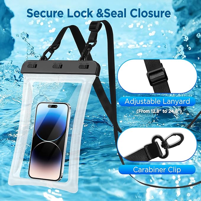 CACOE [Floatable Floating Universal IPX8 Waterproof Phone case 2 Pack-Up to - Image 6