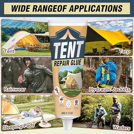 Tent Repair Glue Seam Sealer, Waterproof Flexible Tent Repair Kit, Tent Seam - Image 7