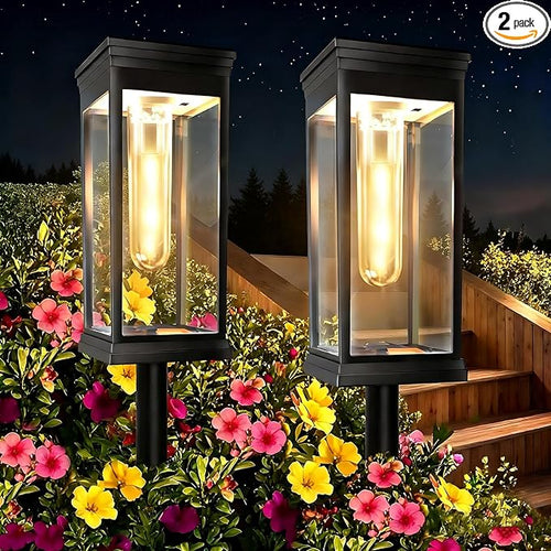 2 Pack Solar Pathway Lights Outdoor, IP65 Waterproof by SolarPathwayLights