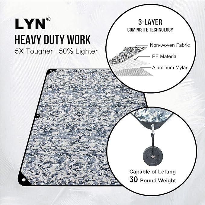 LYN Heavy Duty Emergency Blanket Survival Gear Waterproof Insulated Blanket - Image 3