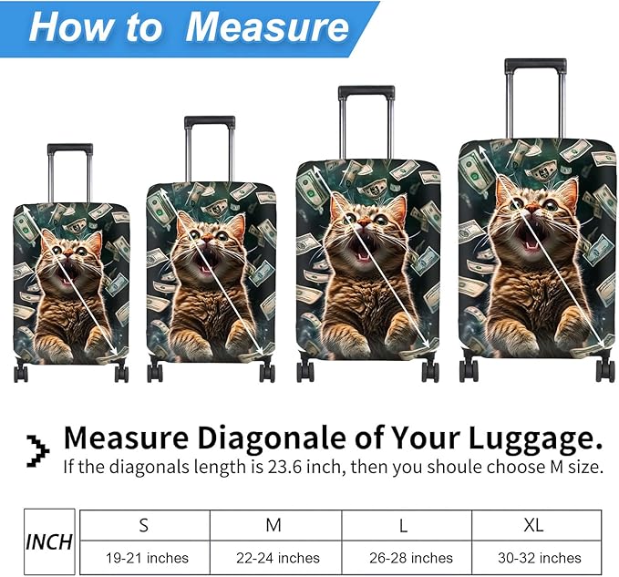 Luggage Cover Protector for 19-20 Inch Suitcases, TSA Approved Elastic Travel - Image 2