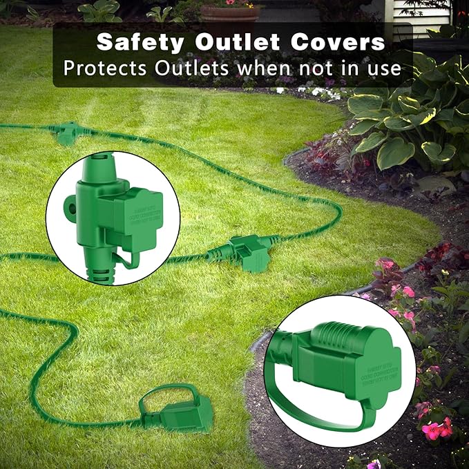 K KASONIC - Outdoor Extension Cord 50 FT, Evenly Spaced 6 Outlets Plugs - Image 5