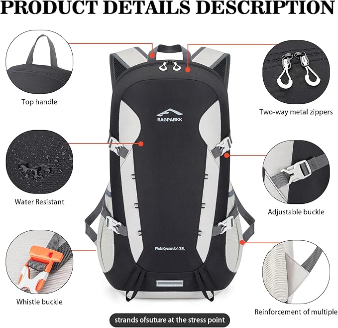 BAGPARKK Hiking Backpack, Large 35L Travel Backpacks - Image 5