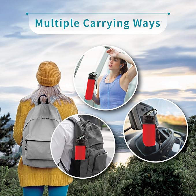 Collapsible Water Bottles 15oz, Odorless BPA-Free Silicone, Leak-Proof Foldable - Image 5