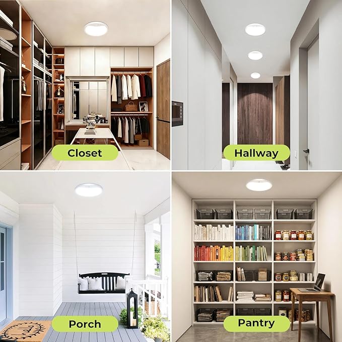hepside 2 Pack Motion Sensor Ceiling Light Wired, 3000K/4000K/6500K LED Flush - Image 6