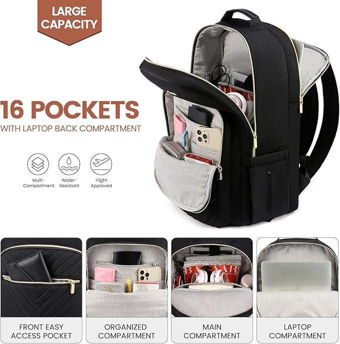 LOVEVOOK Laptop Backpack for Women 18.4 inch, Cute Womens Travel Backpack Purse - Image 3