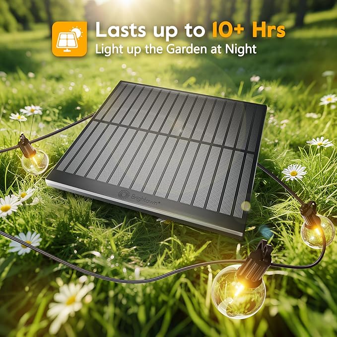 Minetom Solar Outdoor Lights - 38Ft 15 LED Waterproof Solar String Lights - Image 2