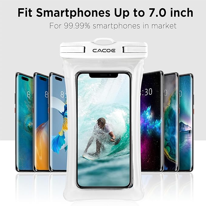 CACOE Floating Universal Waterproof Phone case 2 Pcs-Up to 7.0", Waterproof - Image 6