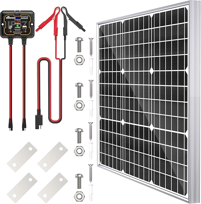 SOLPERK Solar Panel Kit 50W 12V, Waterproof Solar Battery Trickle Charger by SOLPERK-WeNeverStop