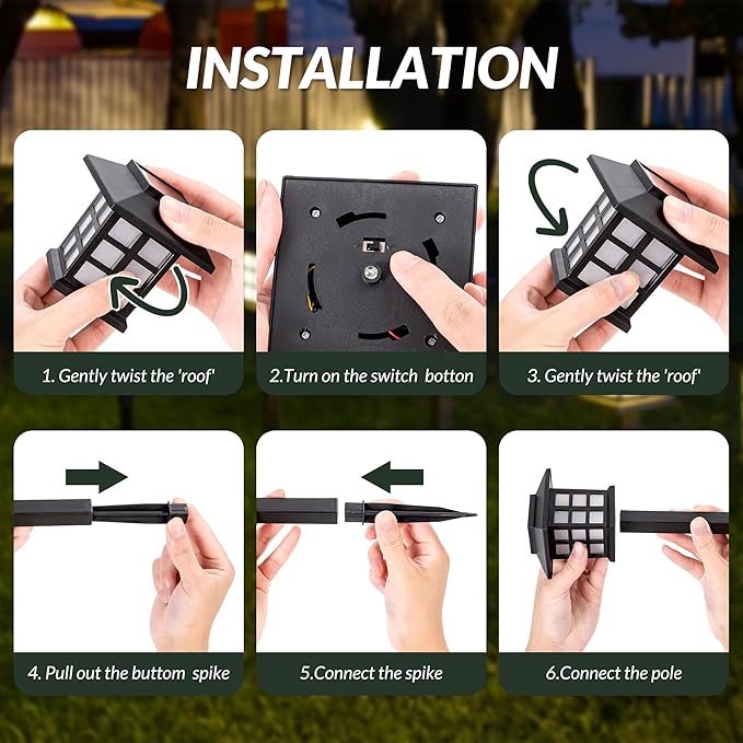 SOLPEX Solar Outdoor Lights, 12 Pack Solar Path Lights, Walkway Lights Outdoor - Image 8