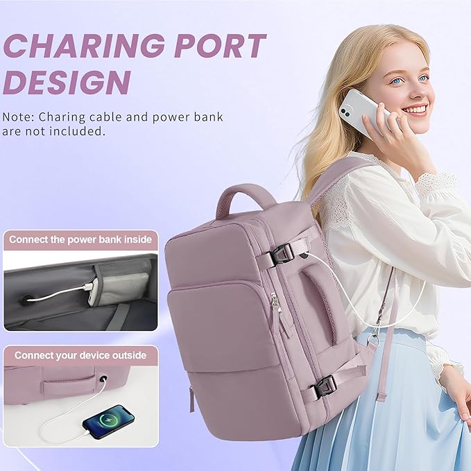 Sinaliy Travel laptop Backpack for Women, Personal Item Size Flight Approved - Image 3