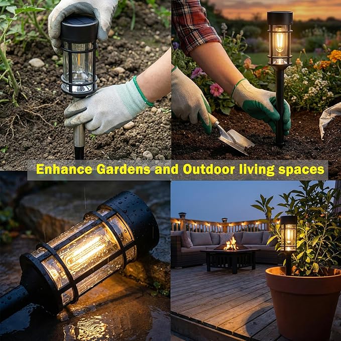 ILANCK Solar Lights Outdoor Waterproof, 8 Pack 21" Solar Pathway Lights - Image 9