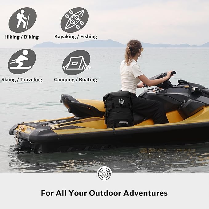 STOVER 5/10/25/30/40/55L Waterproof Dry Bag- Roll-Top Backpack w/Phone Case- - Image 9