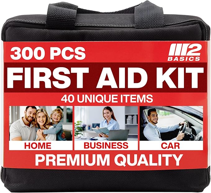M2 BASICS 300 Piece First Aid Kit, 40 Items, Compact Emergency Medical Kit - Image 9