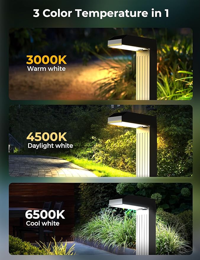 COXSENI Solar Pathway Lights Outdoor 8 Pack, 3 Color in 1 Bright Landscape - Image 4