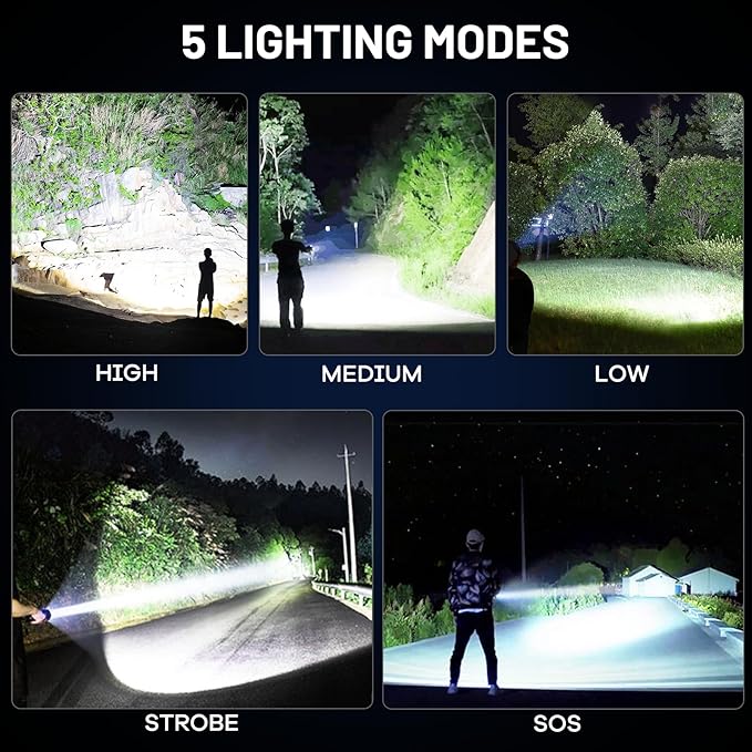 Lylting 2 Pack Rechargeable LED Flashlights High Lumens, 000LM Super Bright - Image 4
