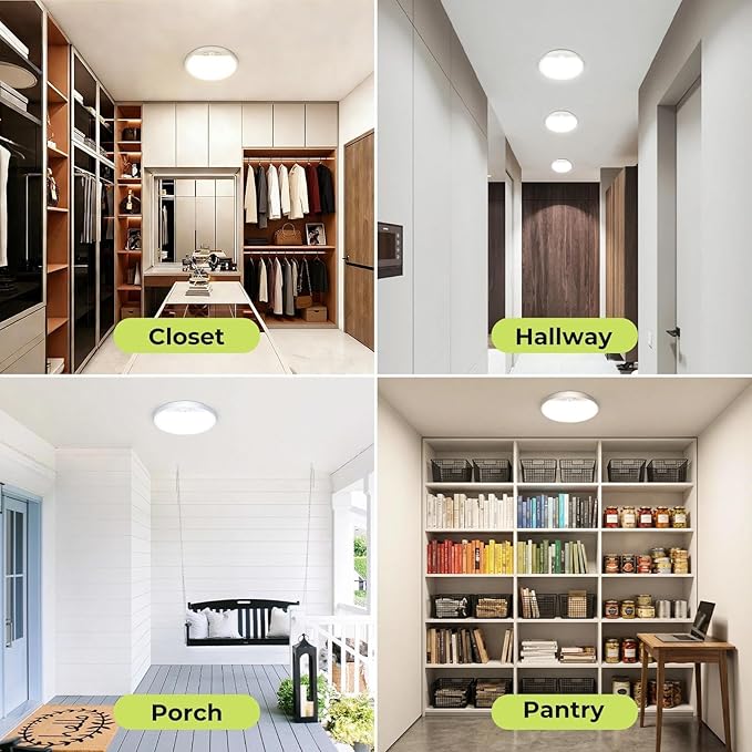 hepside Motion Sensor Ceiling Light Wired, 3000K/4000K/6500K LED Flush Mount - Image 6
