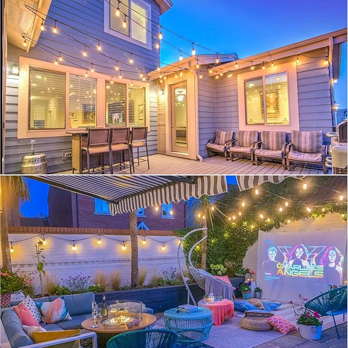 Mlambert 96FT LED Outdoor String Lights, Dimmable Waterproof Patio Lights - Image 9