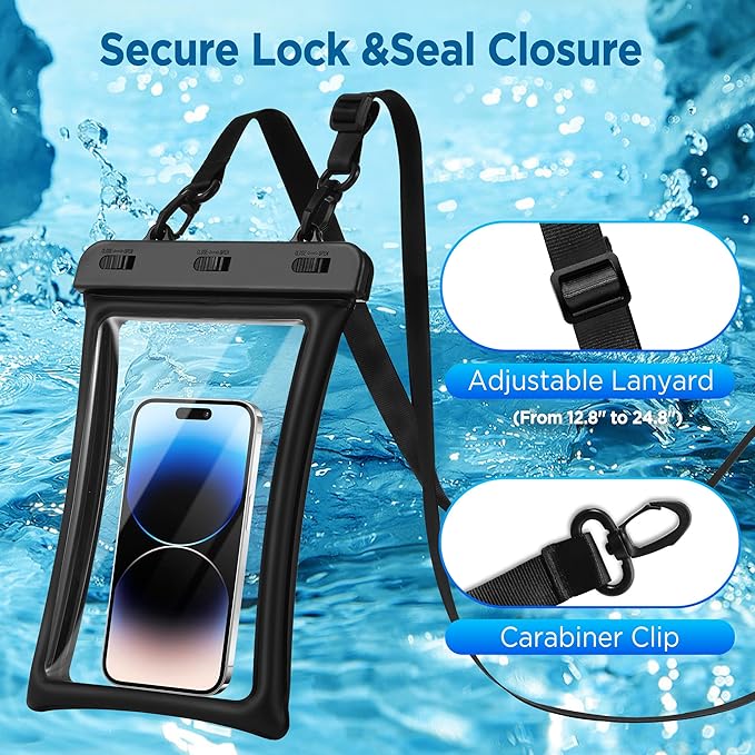 CACOE [Floatable Floating Universal IPX8 Waterproof Phone case 2 Pack-Up to - Image 5