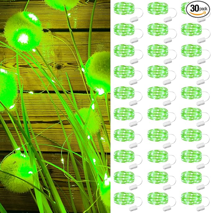 ZSJWL 30 Pack Green Fairy Lights Battery Operated, 7FT 20LED Mini Starry Light by ZSJWL