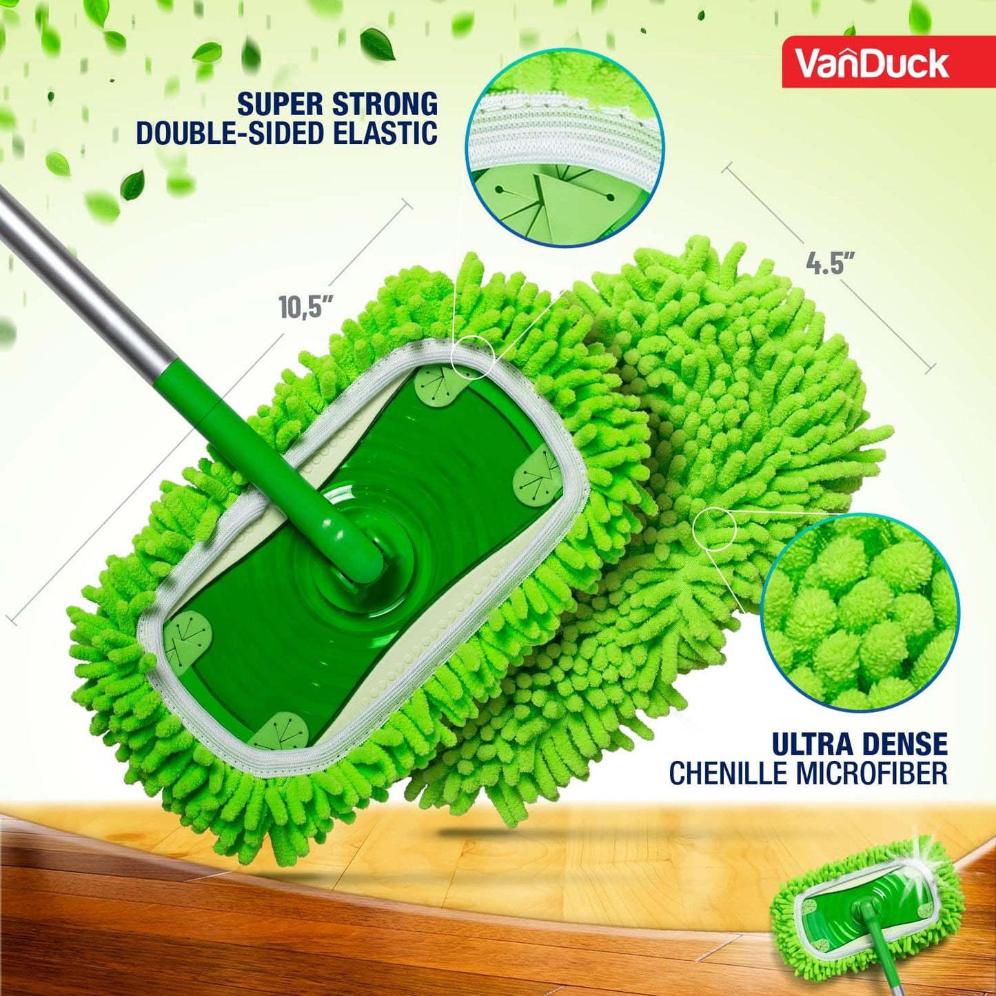 VanDuck Dust Mop Refill Compatible with Swiffer Sweeper (6 Pack) - Microfiber Pet Heavy Duty Dry Cloth Refills - Reusable Mop Pad (Handle is Not Included)