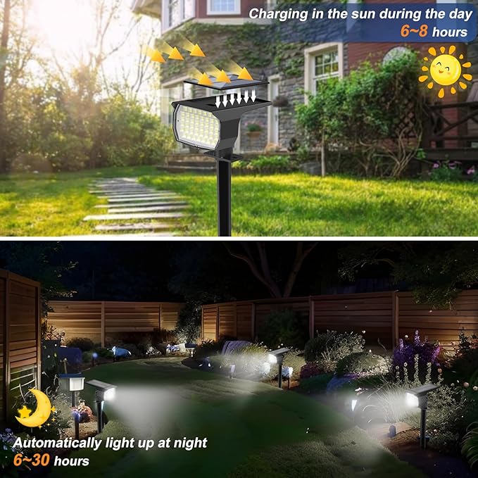 WENATY Solar Spot Lights Outdoor Waterproof IP65, 12 Pack Landscape Spotlights - Image 2