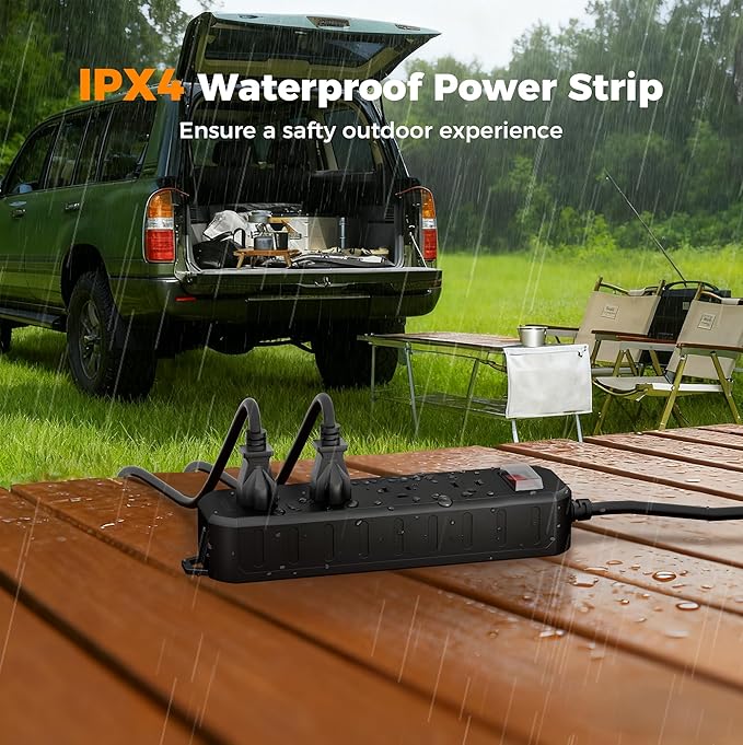 TESSAN Outdoor Power Strip Weatherproof, 50FT Extension Cord Waterproof - Image 5
