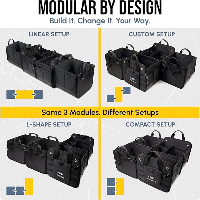Trunk Organizer 5-Section Modular XL Car Storage System – Extra Large Cargo - Image 3