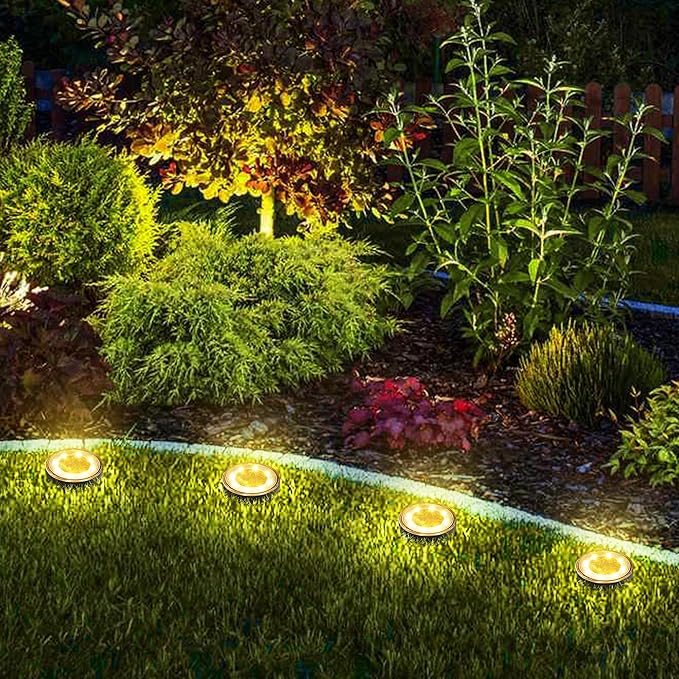 Joomer Solar Ground Lights, 4 Pack 8 LED Solar Lights Outdoor Waterproof IP68 - Image 6