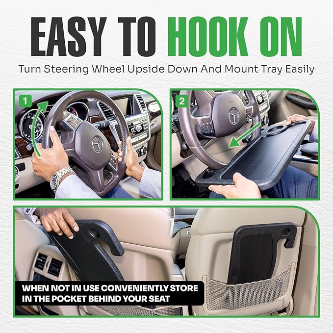 Steering Wheel Desk Tray for Eating, Laptops - Image 4